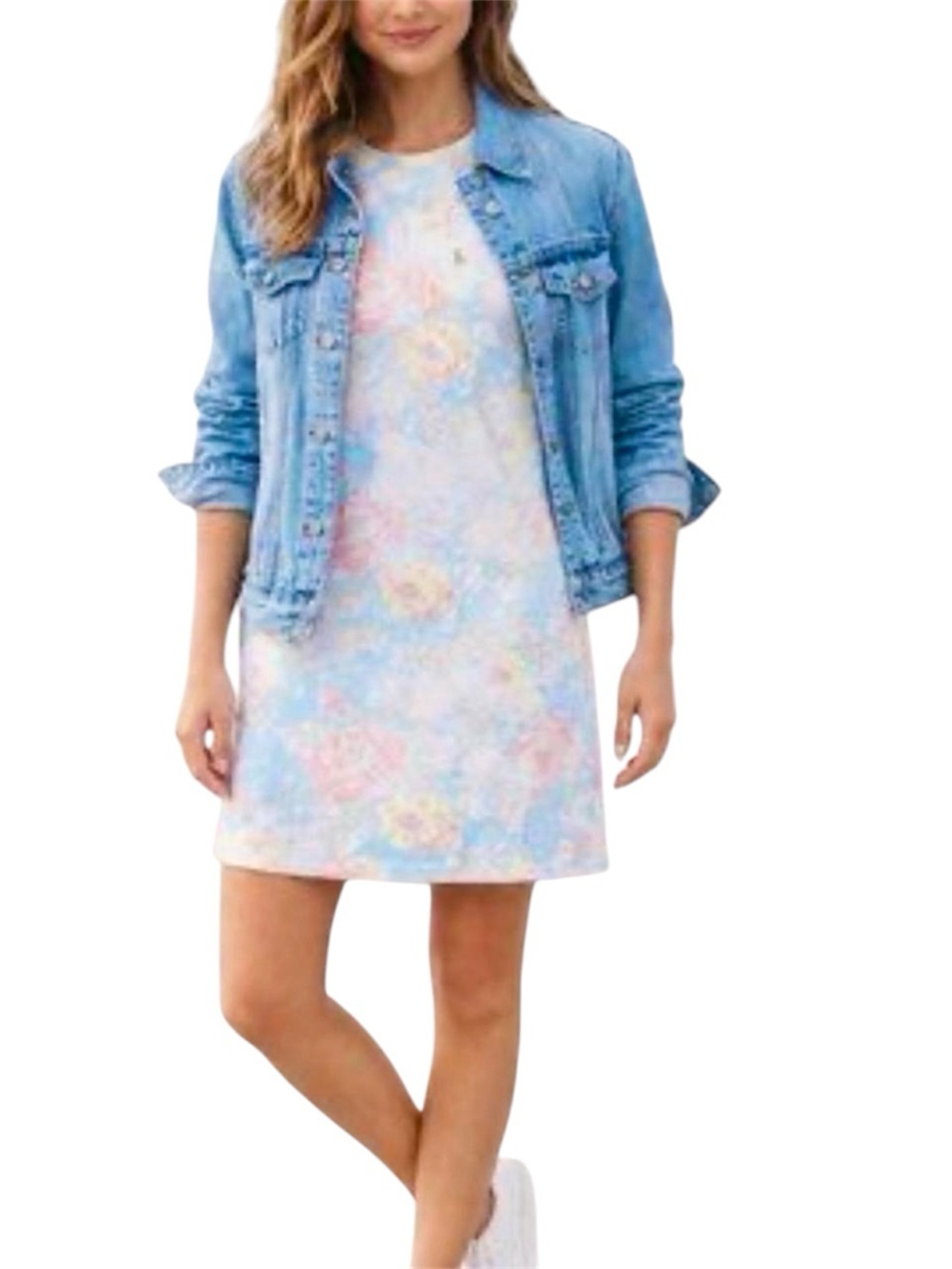 Polo Ralph Lauren Floral Cotton T-Shirt Dress Size XL Cottagecore Casual Pastel